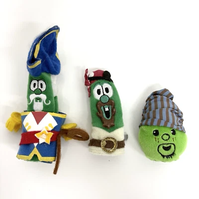 Veggie Tales Pirate Finger Puppet Lot Of 3 Larry Junior Pirates who don't do any - Image 1 of 4