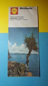 RARE VINTAGE 1972 SHELL SERVICE ROAD MAP SOUVENIR - MINNESOTA - ST PAUL DULUTH - Picture 1 of 2