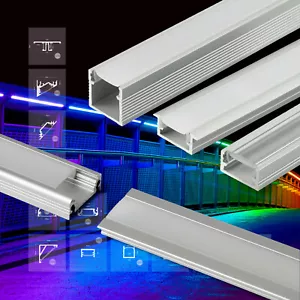 LED Profil Aluminium Leiste für Streifen Beleuchtung Kanal Aluprofil Profile - Bild 1 von 57