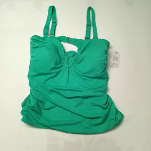 Time And Tru Swim Tankini Top Women's SZ 3X (24W-26W) Green Breeze Swimwear - Picture 1 of 5
