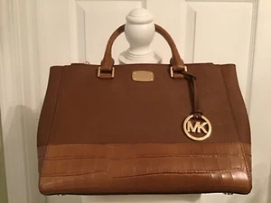 MICHAEL KORS $348 Kellen Medium Satchel Saffiano Leather NWT-ABSOLUTELY CLASSY - Picture 1 of 9