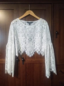 Neu mit Etikett For Love And Lemons Vika Cropped-Top Gr. XS Spitze elfenbeinfarben - Bild 1 von 14