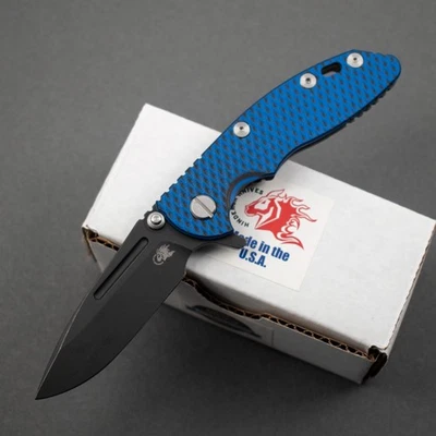 NEW! Hinderer XM18 3" Fullered Spear, Battle Black, 20CV, Blue/Black G10 Tri-Way - Image 1 of 4