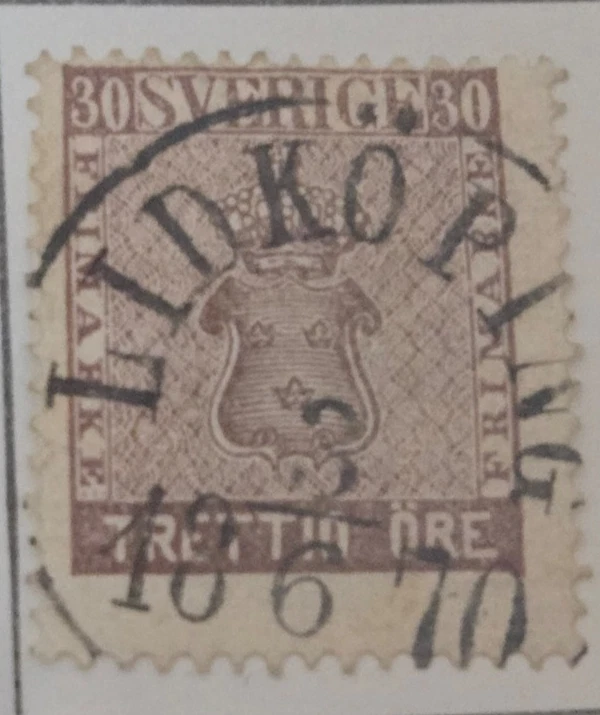 Stamp Sweden 1858 #11 used - Image 1 of 1