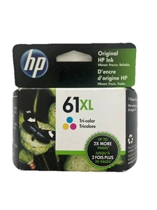 HP 61XL Tri-Color Ink Cartridge 2022 Date On Back - Picture 1 of 2