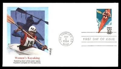 Mayfairstamps US FDC 1984 California Women's kayaking aau_58341 - Image 1 of 2
