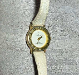 Morita weißes Damenuhr Zifferblatt goldfarbenes Gehäuse Lederband 24 mm - neue Batterie " - Bild 1 von 6