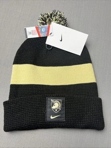 Ejército Negro Caballeros NCAA Nike On Field Lateral Pom Gorro Adulto Negro NUEVO - Imagen 1 de 6