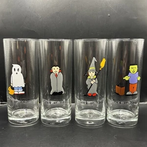Vaso de 4 monstruos truco o trato de Halloween 16 oz Drácula bruja fantasma Frank - Imagen 1 de 9