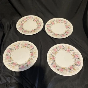 Set of 4 MINTON Fine Bone China ROSE GARLAND 6 5/8” Inch Salad Plates - Picture 1 of 4