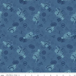 Thomas & Friends™ 80th Anniversary Tonal Toss Denim Cotton Fabric - Picture 1 of 2
