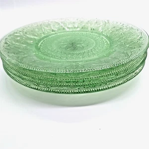 Set of 4 Tiara Chantilly Green Sandwich 8" Luncheon Plates - Picture 1 of 11