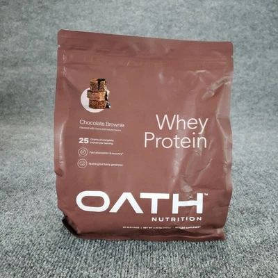 Oath Nutrition шоколадный брауни сывороточный протеин порошок 25 порций, 2 фунта срок годности: 7/26 - Изображение 1 из 4