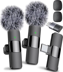 Professional Wireless Lavalier Microphone for iPhone, iPad & Android - Picture 1 of 12