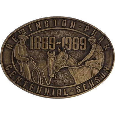 Remington Park Horse Racing Race Betting Oklahoma City Nos Vintage Belt Buckle - Image 1 of 4