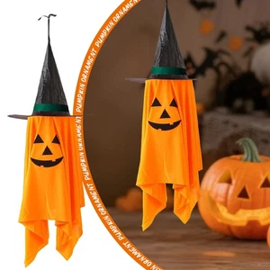2 Stück Halloween hängend niedlich Geist Hexe Kürbis Dekoration Deko Outdoor/Indoor - Bild 1 von 10