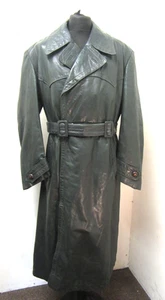 VINTAGE WW2 GERMAN LEATHER WHERMACHT OFFICERS TRENCH COAT JACKET SIZE XL + LINER - Bild 1 von 24