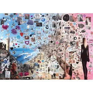 - Artistic Collage Beach Puzzle - 1000 Piece Jigsaw Puzzle for Adults - Chall... - Picture 1 of 7