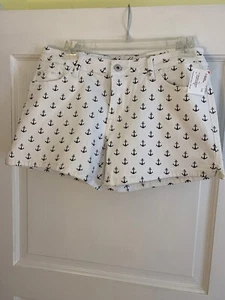 Blue Epic White & Navy Blue Anchor Shorts Size 6 NWT - Picture 1 of 8