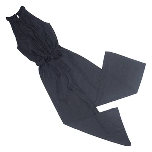 ANTHROPOLOGIE Damen Jumpsuit schwarz gestreift weites Bein Nylon UK 6 - Bild 1 von 6