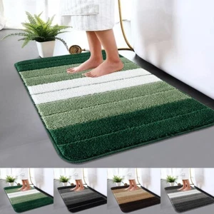 Non Slip Bath Mat Extra Large Bathroom Rug Water Absorbent Toilet Pedestal Mats - Picture 1 of 25