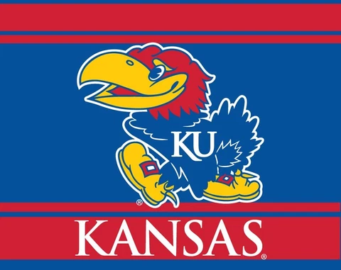 KANSAS 5" X 6" STRIPED MAGNET-KANSAS JAYHAWKS CAR MAGNET-NEW FOR 2016 Cover