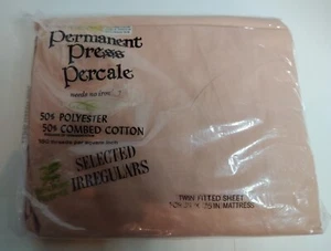 Vtg West Point Pepperell Percale 50/50 Twin Fitted Sheet - Picture 1 of 2