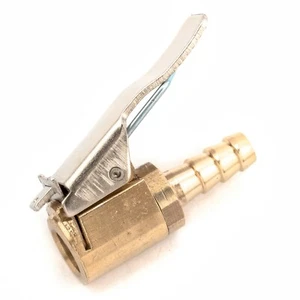 Clip On Tire Inflator 6mm Barb Fitting Schrader Tyre Air Pressure Chuck Car Lock - Picture 1 of 4