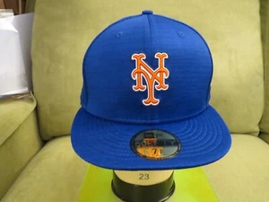 New Era NY Mets Dos Líneas Tonadas Mezcla Sintética Azul Sombrero Ajustado, Talla 7 5/8 - Imagen 1 de 16