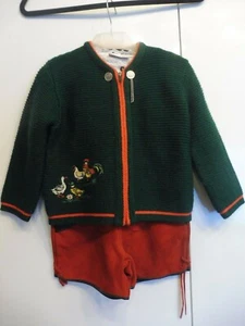set costume tradizionale di alta qualità, pantaloni di pelle, camicia, cardigan, taglia 110, casa di campagna, nuovo - Foto 1 di 5