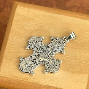 Sterling Silver Dagmar Cross Medal Engraved Pendant 26mm x 22mm Reversible - Picture 1 of 8