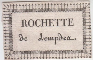 Ex-libris ROCHETTE de LEMPDES - Puy-de-Dôme, début XIXème siècle. - Picture 1 of 1