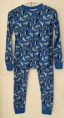 L.L. Bean DOGS Puppy Print Organic Cotton Pajamas Set Boys Youth 14 made in Peru - Image 1 of 4