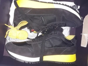 Prada Black Suede & Nylon Trainers Sneakers UK 4.5 - Imagen 1 de 5