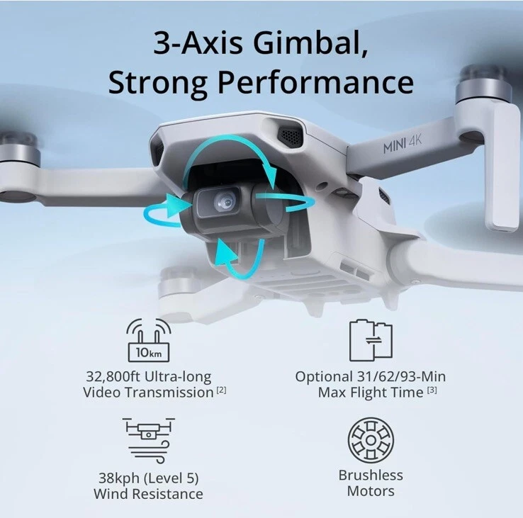 DJI Mini 4K Fly More Combo Drone 4K UHD CAMERA 93-Min Max Flight Time 10km Video - Image 1 of 4