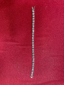 Vintage sterling silver and CZ 7 1/4 inch tennis bracelet 20.1 gr - Picture 1 of 3