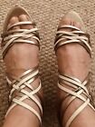 Stunning Ladies Gold/Creme Strappy Faith Shoes/Heels - Size 5