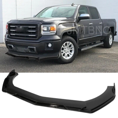 For GMC Sierra 1500 Front Bumper Lip Chin Spoiler Splitter Body Kit Gloss Black  - Image 1 of 4