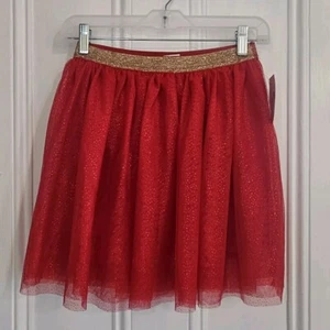 NWT Holiday Time Girls’ 10-12 Red Sparkly Mesh Tulle Skirt Tutu Valentines Lined - Picture 1 of 5