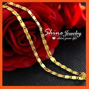 9K YELLOW GOLD GF FLAT Anchor RING CURB CHAIN WOMENS MENS SOLID ITALIAN NECKLACE - Bild 1 von 24