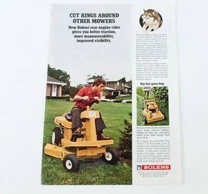Bolens Rear Engine Rider Mower Husky Print Ad Advert Original Vintage 1972 G306 - Picture 1 of 4
