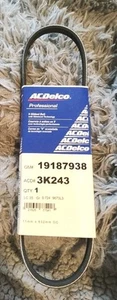 Cinturón serpentino AC Delco 3K243 19187938 11 mm X 632 mm cinturón acanalado en V - Imagen 1 de 5