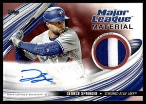 Material de Grandes Ligas Serie 1 Topps 2023 #MLM-GS George Springer Automático/25 Rojo - Imagen 1 de 2