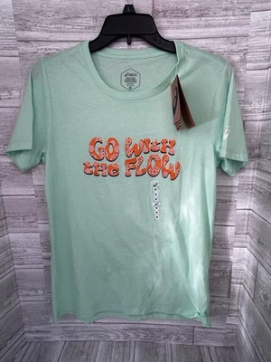 Camiseta informal verde gráfico Go With The Flow de ASICS para mujer M Balanced SS Foto 1 de 3