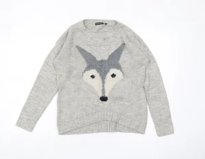 Brave Soul Women's Grey XS Fox Jumper - Picture 1 of 12