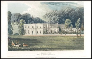 Antigua aguatinta Killerton Exeter Devon de Ackermann (AF204) c1820s - Imagen 1 de 1