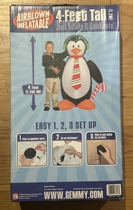 Gemmy 4ft Christmas Airblown Inflatable Penguin - Picture 1 of 6