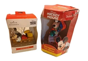 Disney Mickey Mouse/Goofy European Style Glass Blown Hand Crafted 5" New - Picture 1 of 5