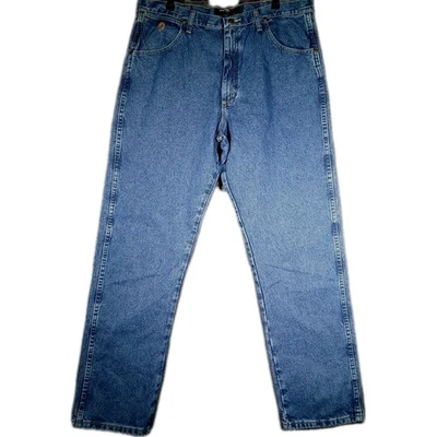 Pantalones de mezclilla Wrangler George Strait para hombre 38x34 ajuste relajado sobre bota azul ¡NUEVOS! Foto 1 de 4