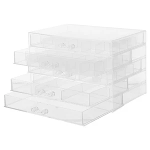 Caja organizadora de pendientes: Caja de pendientes con 5 cajones - Almacenamiento de joyas transparente - Imagen 1 de 12